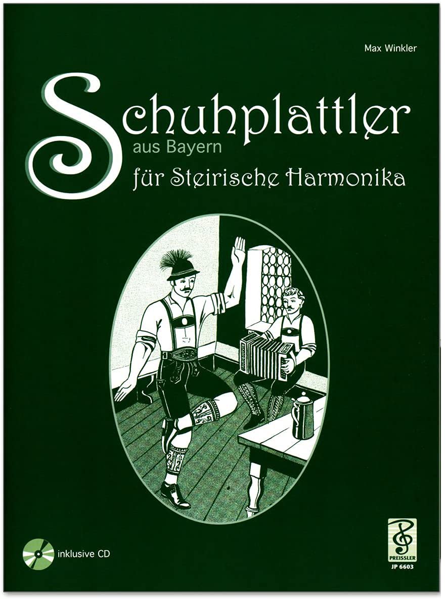 Schuhplattler from Bavaria for Styrian Harmonica - Fingerprint - Author Max Winkler - Sheet Music with CD and Colourful Heart-Shaped Music Clip