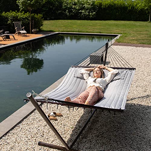 VITA5 Garden Hammock with Stand for Hours of Relaxation - Hammock for Two People Perfect for Sleeping Together - Hammock with Strong and Durable Metal Frame - Portable Hanging Hammock