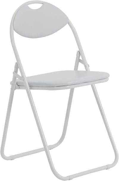 Harbour Housewares White Padded Folding Chair 114kg Capacity