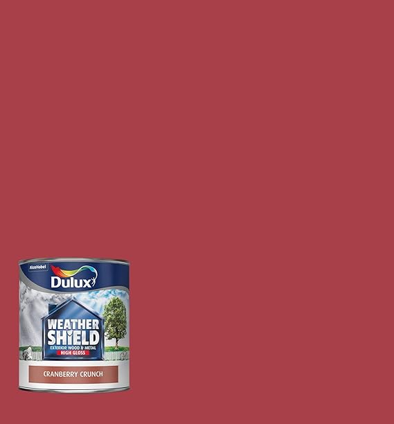 Dulux Weather Shield Exterior High Gloss Paint, 750 ml Cranberry