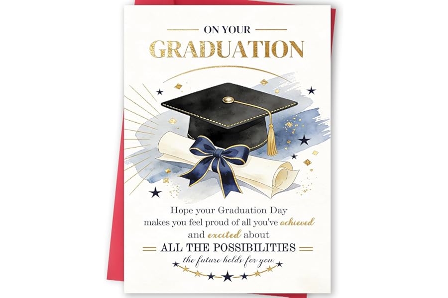 FANCYLUCKY Inspirational Graduation Gift for High School College Grad, Graduation Card for Him Her, Motivational Congratulations Gift for Family Kids Friends