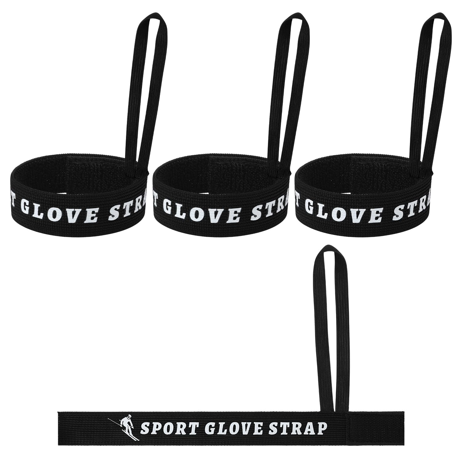 PEUTIER 4pcs Ski Glove Wrist Straps, Handcuffs Glove Strap Sport Glove Safety Strap Snowboard Glove Leash for Skiing Outdoor Sports Hanging Gloves