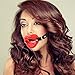 2m² Sexy Lips Bondage Mouth Soft Silicone Gag Couples Restraints for Adults,Black
