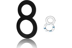 LUIETY 3 Inch Mailbox Number, Stainless Steel Matte Black Modern House Numbers, Self-adhesive Number Door Numbers for Apartments Office (8)
