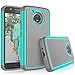 Tekcoo for Moto E4 Case, for 2017 Motorola Moto E 4th Generation Cute Case, [Tmajor] Shock Absorbing [Turqoise] Rubber Silicone & Plastic Scratch Resistant Bumper Grip Rugged Hard Cases Cover