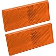 Blazer International B178SAW Rectangular Stick-On Reflector, Amber, 2 Pack