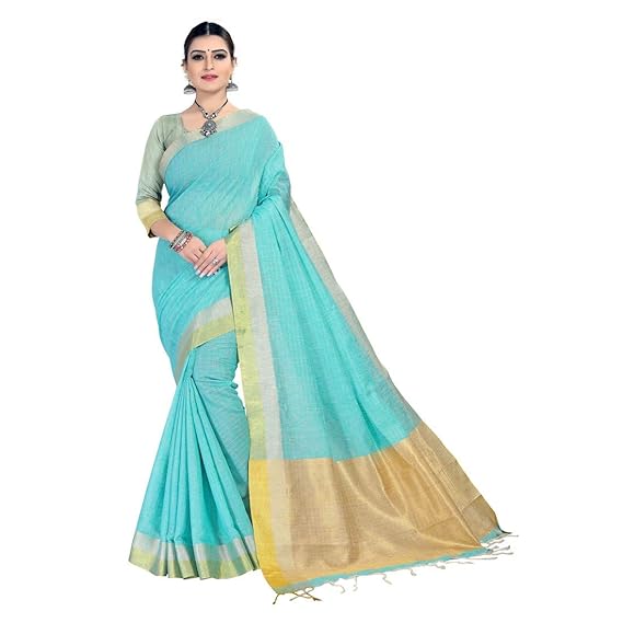 Linen Saree With Blouse Piece