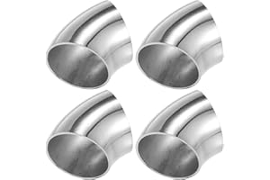 X AUTOHAUX 4 Pcs OD 1.5 Inch 45 Degree SS304 Stainless Steel Bend Tube Exhaust Elbow Pipe for Car Modified Exhaust System 1.5