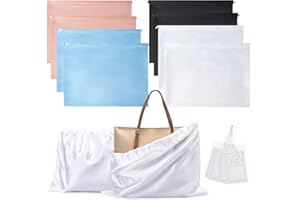 ANGSYLTH 8 Pack Dust Bags for Handbags Travel Storage Pouch Silk Cloth Bag With Drawstring Large Storage Pouch for Handbag Purse Shoes Boots