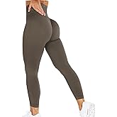 YEOREO Women Workout Leggings Seamless High Waisted Contour Yoga Pants… Olive