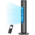 Pelonis 30-Inch Oscillating Tower Fan for Bedroom – 3 Speed, 37dB Quiet Tower Fan with Remote Control and 7-Hour Timer – ETL Certified, Grey