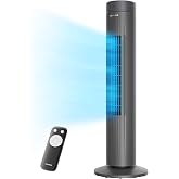 PELONIS 30-Inch Oscillating Tower Fan for Bedroom &ndash; 3 Speed, 37dB Quiet Tower Fan with Remote Control and 7-Hour Timer &ndash; ETL Certified, Grey