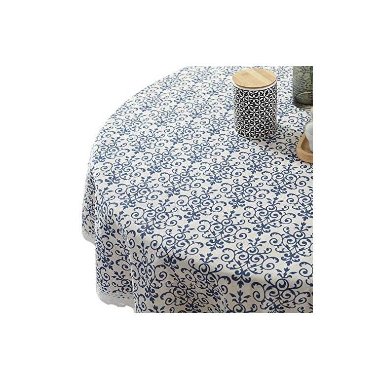 ColorBird Vintage Navy Damask Pattern Decorative Macrame Lace