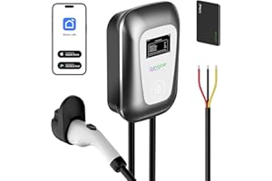 EG EVGOER Level 2 EV Charger,50A 240V Hardwired Home Charger,ETL/FCC/CE Certified Charging Stations, WiFi Enabled EVSE Adjustable Current Schedule Time for All J1772 （23 FT）