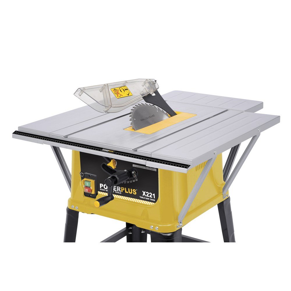 Powerplus 1500 Watt, 254mm 10" Heavy Duty Table Saw Complete With Parallel  Guide, Mitre Gauge and Stand POWX221-3 Year Home User Warranty:  Amazon.co.uk: DIY ...