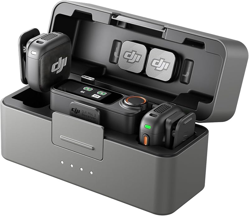 Mic 3 (2 TX + 1 RX + Custodia di ricarica), microfono wireless