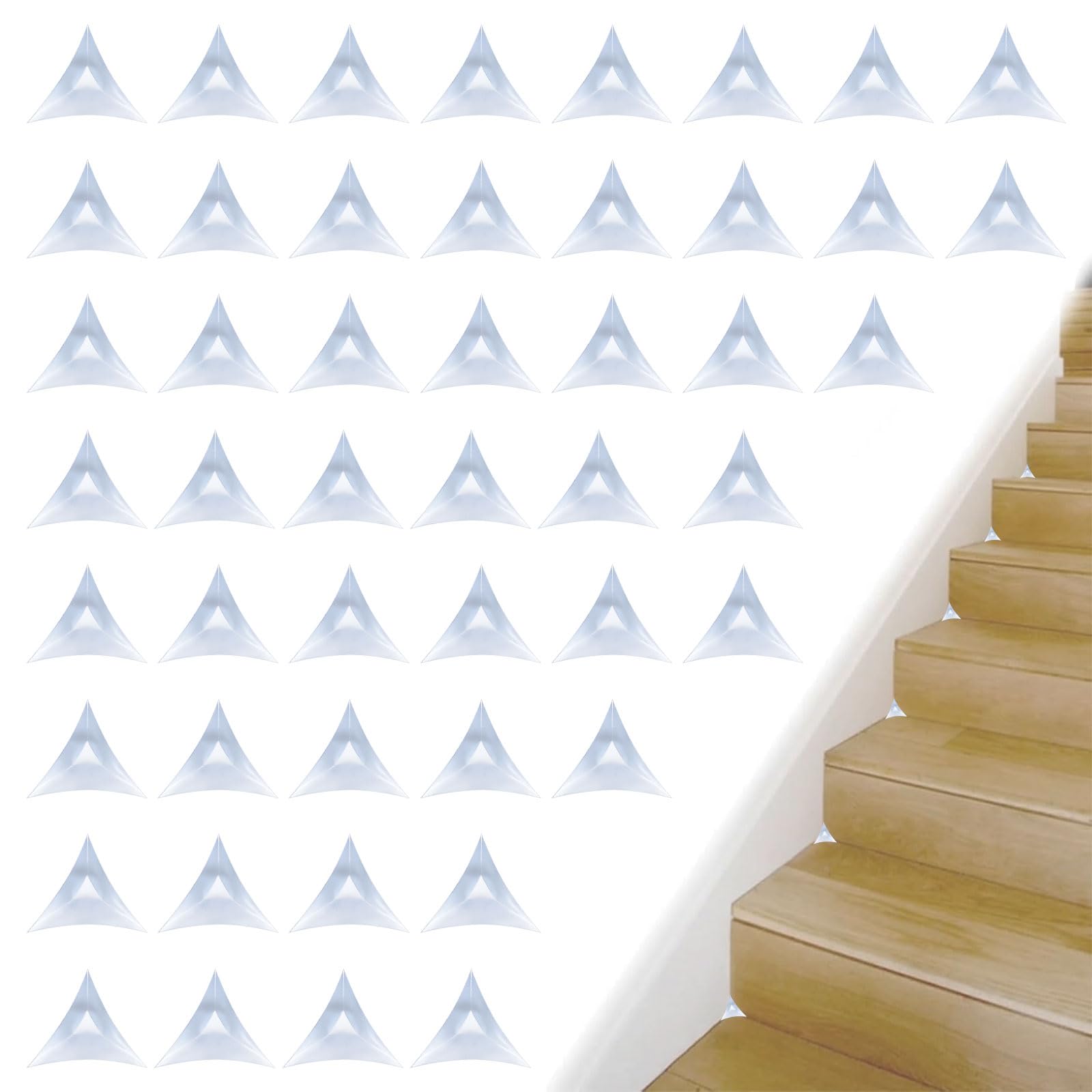 UFURMATE Stair Dust Corners, 200PCS Clear Stair Inside Corner Dust Guards Transparent Dust-Proof Furniture Corner Decorative Triangle Stair Dust Corners for Stairs, Cabinets, Drawers