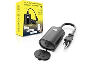 Minoston Outdoor Outlet, WiFi Smart Plug in Energy Monitoring, 2.4Ghz Wi-Fi Plugs, Compatible with Alexa and Smart Life, IP65 Waterproof Outlet 15A (MP22WP)