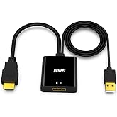 BENFEI HDMI to DisplayPort, Uni-Directional HDMI (Source) to DisplayPort (Display) Adapter 4K@60Hz/2K@144Hz/1080P@165Hz Compatible with Laptop, Xbox 360 One, PS4 PS3 Device