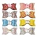 Unicorn Hair Bows Clips Double Layer Bowknot for Girls Sequins Glitter Hairpins Pack of 8(Design 2-8pcs)
