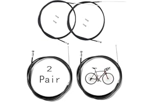 2 Pairs Universal Bicycle Brake Cable Set, Front and Rear, Repair Replacement Accessory for Road and Common Bikes with 4 Cabl