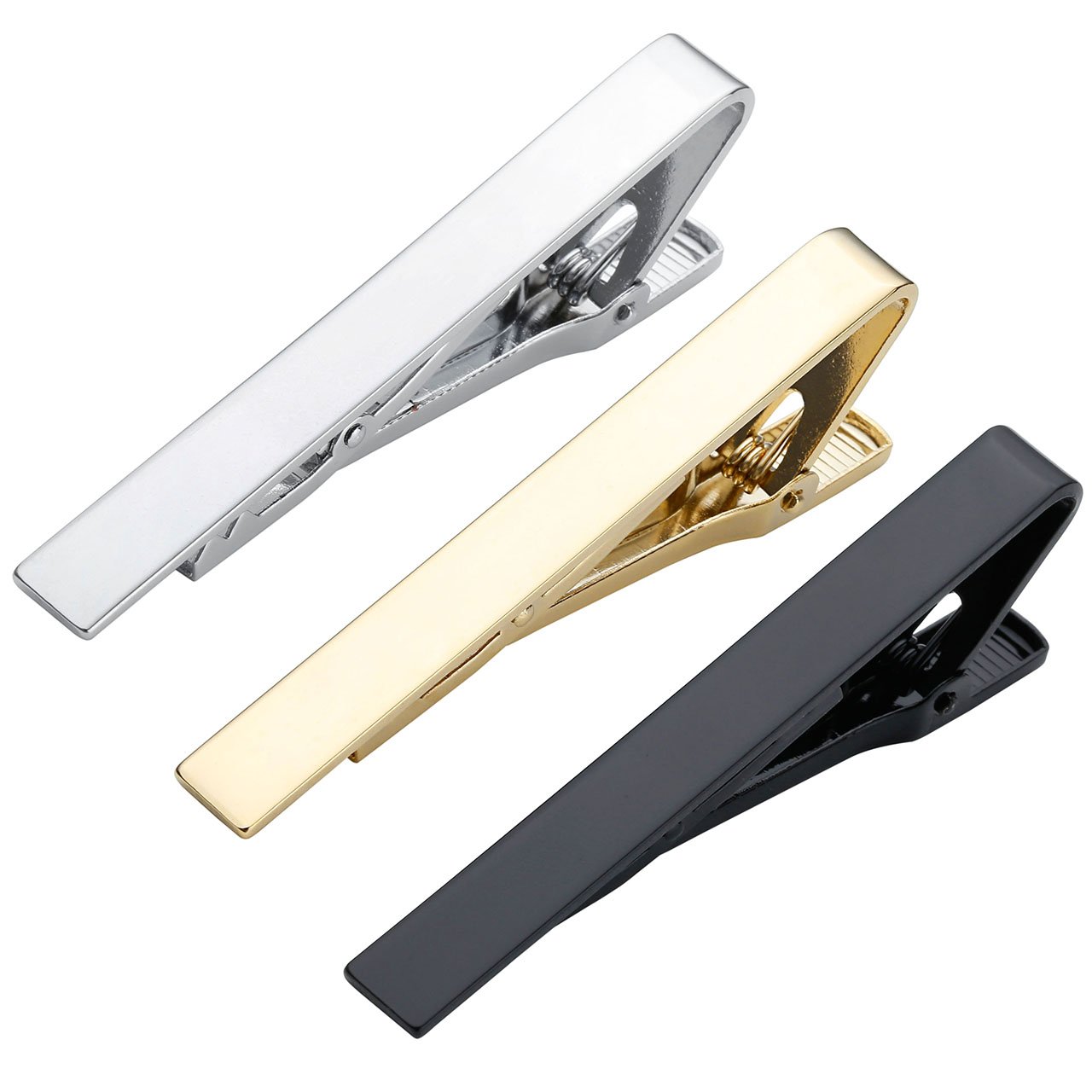 PiercingJ - Epingle Pinces a Cravate Slim Skinny Chemise Clip Tie + Pince a Billets Carte de Credit Money Clip Holder Portefeuille Business Acier Inoxydable Delicat Elegant Cadeau Homme #02