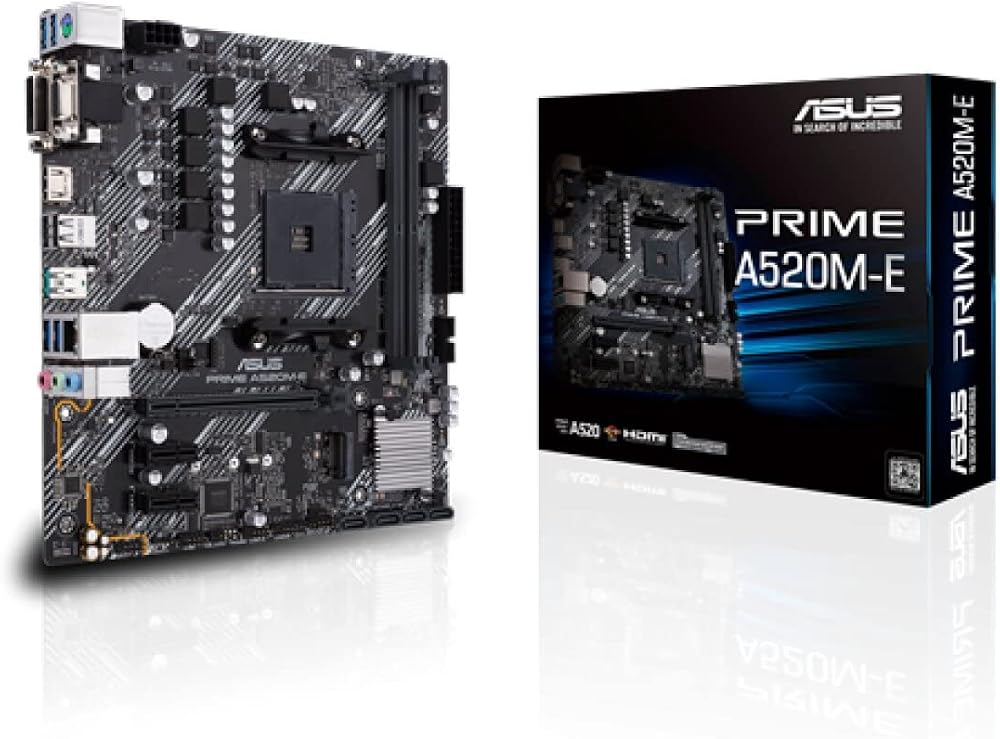 Asus Prime A520M-E AMD A520 Micro ATX Motherboard HDMI DVI USB 3.2 Gen2