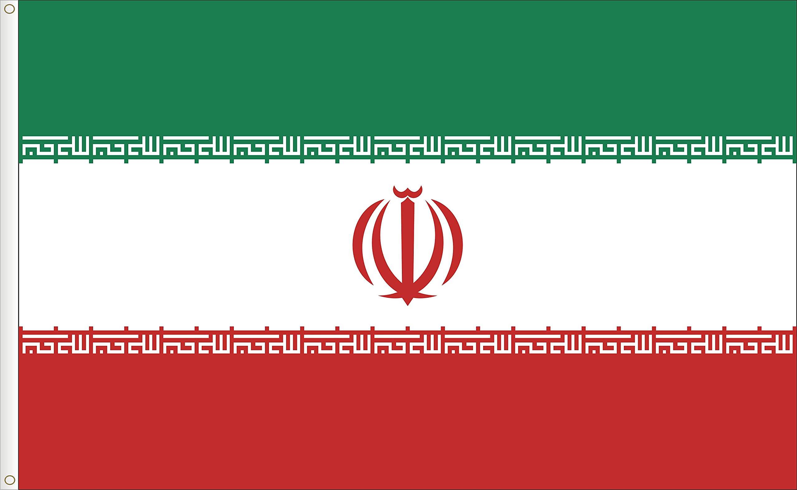 FLAG OF IRAN. STANDARD SATIN QUALITY. LARGE SIZE 150X90