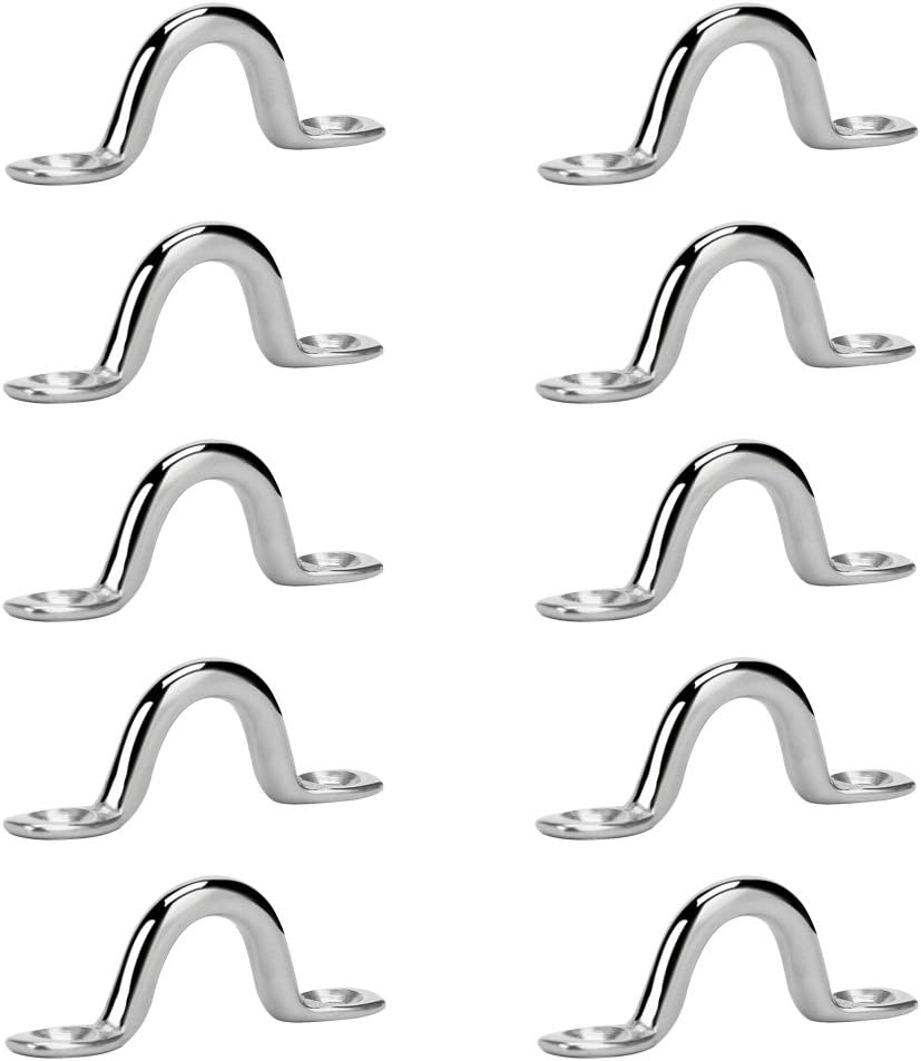 Amadget Bimini Boat Top PAD Eye, 316 Stainless Steel Eye Straps Tie Down Kayak Deck Loops (Pack of 10) : Sports & Outdoors