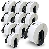 BETCKEY - Compatible Address Labels Replacement for Brother DK-1201 (1.1 in x 3.5 in), Use with Brother QL Label Printers [10 Rolls/4000 Labels]