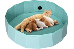 OIEKUN Cat Birthing Box,Whelping Box for Cats,Cat Birthing Nesting Boxs,Whelping Pool,Pet Birth Supplies,Foldable Cates Bath Pool,Convenient Storage, Easy to Clean，Can be Used Indoors or Outdoors ﻿