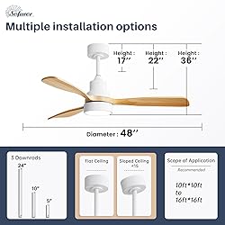 Sofucor 48 Inch Ceiling Fans with Lights, Smart