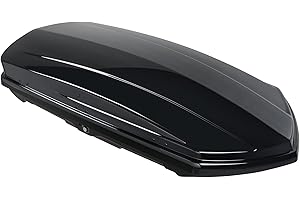 Rooftop Cargo Carrier AUSUM MOTOR Cargo Box for Car Storage, Large Roof Rack Cargo Carrier Dual Side Opening Hard Shell Weatherproof Storage Boxes - 14 Cubic Feet 110LBS Capacity Glossy Black