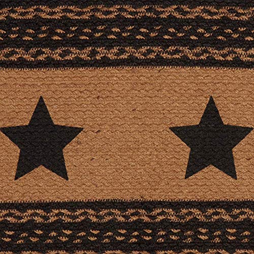 Vhc Brands Classic Country Primitive Tabletop Kitchen Farmhouse Jute Black Stencil Stars Runner 13 X 36 Pricepulse