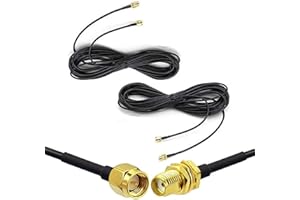 CORONIR 10ft SMA Extension Cable SMA Male to SMA Female RF Connector Adapter WiFi Antenna Extension Cable-2Pack