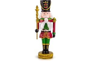 YT3 Studio Christmas Nutcracker Ornaments with Snow Globe, 8.3" Christmas Nutcracker Figures Traditional Painted Nutcracker Soldier Puppets Collectible Nutcracker Dolls Home Decor