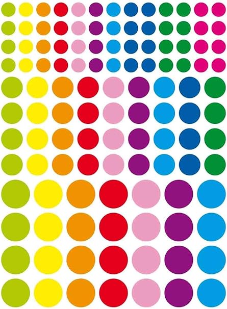 Gommettes Rondes Couleurs Vives Diam Assortis 348 Pieces Amazon Fr Cuisine Maison