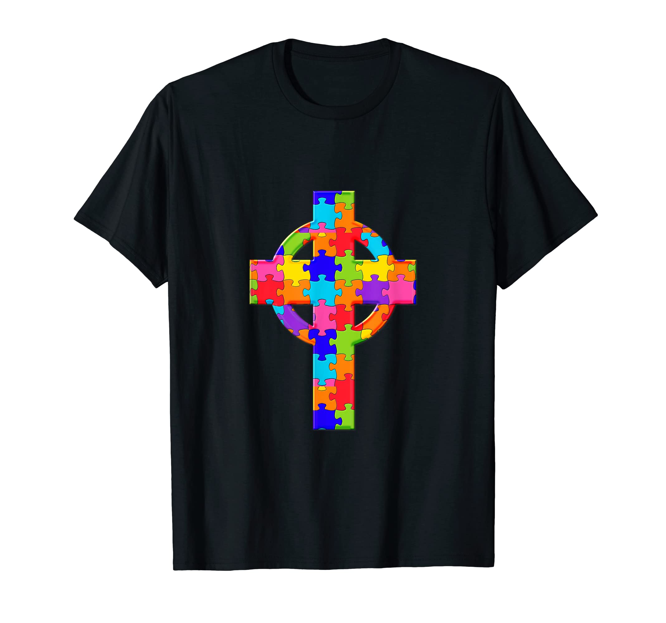 Christian Cross Jesus Christ Jigsaw Autism Puzzle T-Shirt