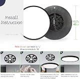 LightingWill 40cm LED Flush Mount 24W 3800lm 6000K Black Round Ceiling Light view 4