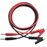 Multimeter Alligator Clip Test Lead Set 14AWG 6 Ft for Electrical Testing | 4mm Banana Plug to Alligator Clip, 20A, Heavy Duty, Jumper Wires, for Fluke/AstroAI/INNOVA/Klein meter tester