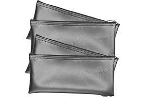 Milisten 4pcs Microphone Storage Bag Portable Mic Zipper Microphone Pouch Pu Stand Bag Black