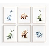 Youillne Dinosaur Watercolor Wall Art Decor Dino Boys Room Canvas Wall Art Nursery Kids Prints Toddler Dinosaur Poster Kids Artwork Nursery Pictures for Boys Room 8x10 Inch Unframed Set of 6