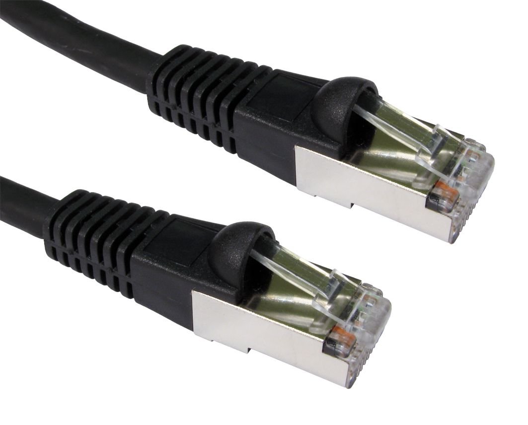 World of Data 1m CAT6A *600MHz* Network Cable BLACK - Professional Standard Ethernet Lead - LSZH - SSTP - FTP - 10GBASE-T (10 gigabit support) - 10Gbits/s (billion bits per second) 2 PACK