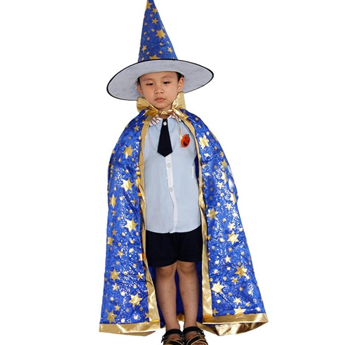 SEWORLD Baby Halloween Kleidung,Niedlich Kinder Halloween Kostüm Zauberer Hexe Umhang Kap Robe und Hut für Jungen Mädchen