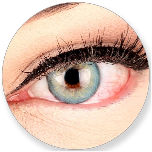 Glamlens SILICONE COMFORT SOFT Blaue Kontaktlinsen Elly Blue ohne Stärkefür Braune Dunkelbraune