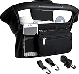 Tyuodna Baby Pram Bag Stroller Organiser with 2 Insulated Cup Holders Black