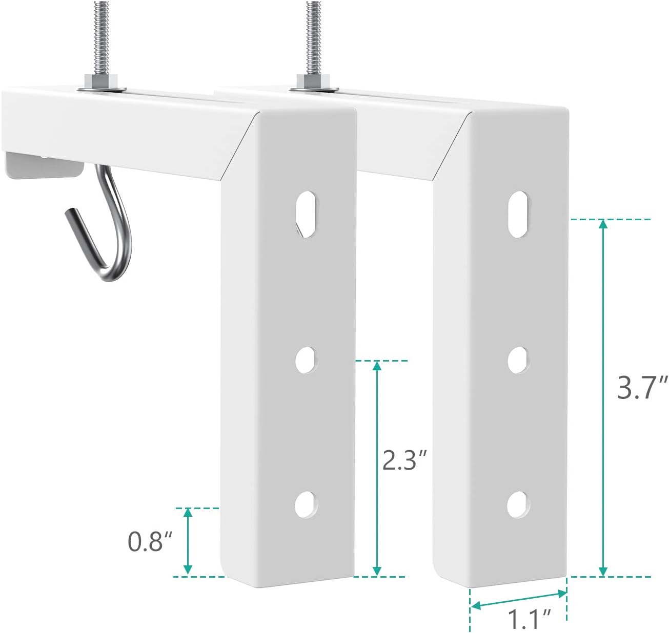 Universal Projector Screen L-Bracket Wall Hanging Mount 6 inch Adjustable Extension with Hook Manual, Spectrum and Perfect Screen Placement up to 66 lbs, 30 kg (PSM001), White: Electronics