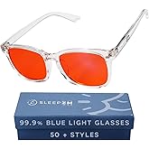 Sleep ZM 100% Blue Light Blocking Glasses - Better Sleep Anti Eye Strain Protection - Computer Gaming Women Men