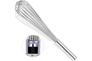 Webake Commercial Whisk Heavy Duty 17in Large Whisk, 304 Stainless Steel Whisks for Mixing, Beating, Blending, Professional K