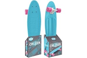Rugged Racer 27" Skateboard Cruiser, Light Blue & Pink